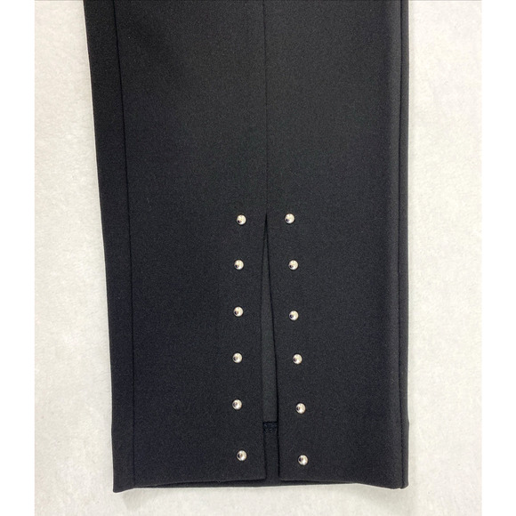 JM Collection Pants Womens Medium Black Metal Stud Accent Slit Front Slacks - Picture 12 of 12